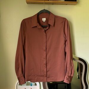 Satin Style Button Down - Dress Shirt